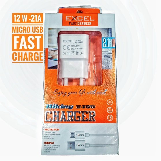 Excel 12w micro usb fast charger 2.1A
